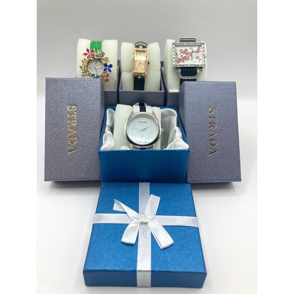 Strada Watch Lot Bulk (4) Women's with Original Boxes - All Fresh Batteries Read